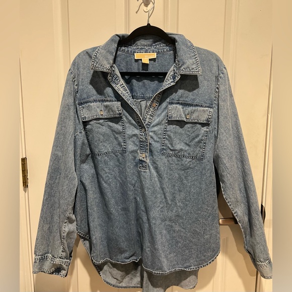 Michael Kors Light Blue Denim Shirt - Picture 1 of 4